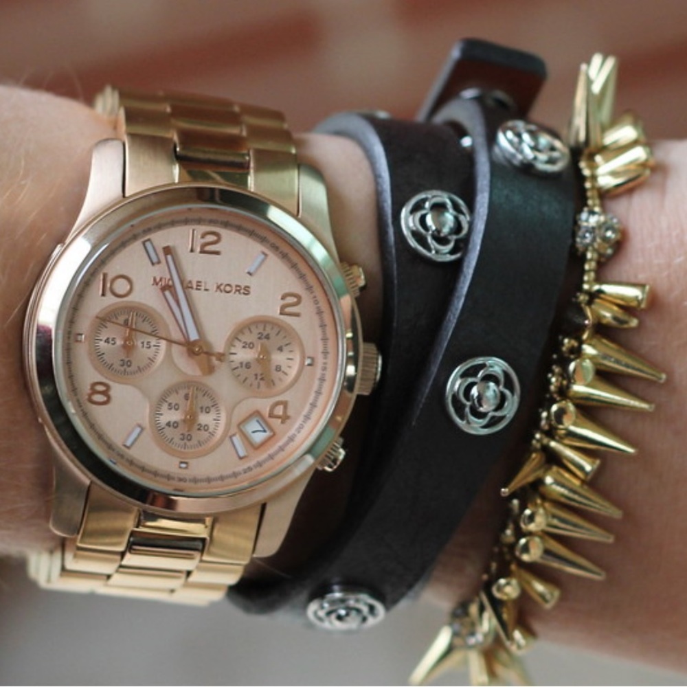 Stella & Dot leather Wrap Bracelet Brown Silver
